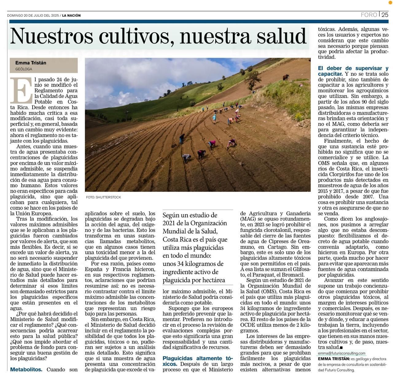nuestros cultivos nuestra salud La Nación foto
