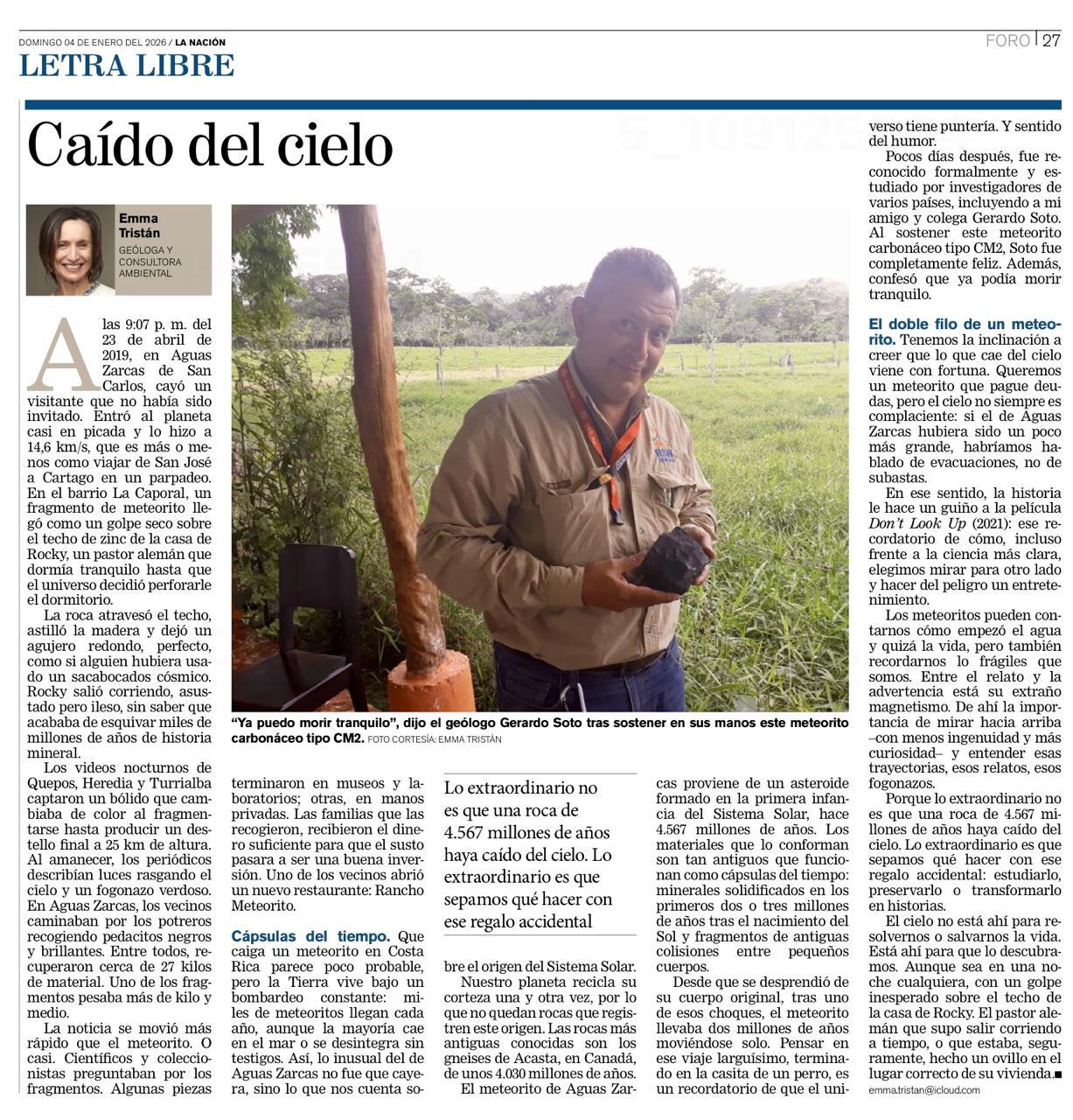 Caído del cielo periódico Caído del cielo periódico