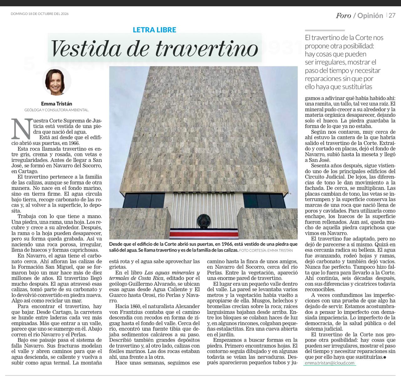 Vestida de travertino Vestida de travertino
